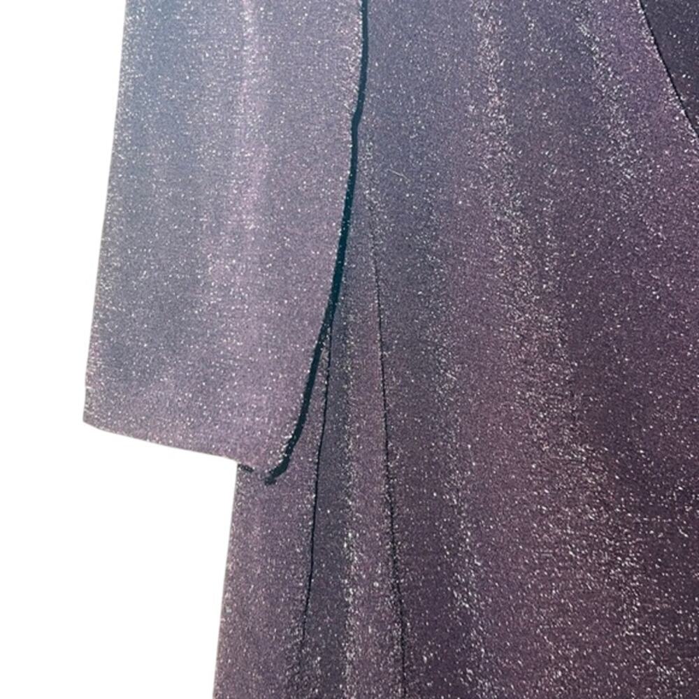 Ralph Lauren Faux Wrap Dress, Purple w/ Silver Shimmer Accents, Size 12, NWT - Picture 6 of 6